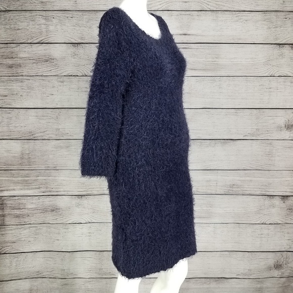 Jack BB Dakota S Fuzzy Eyelash Knit Sweater Dress Teddy Purple - Picture 4 of 8